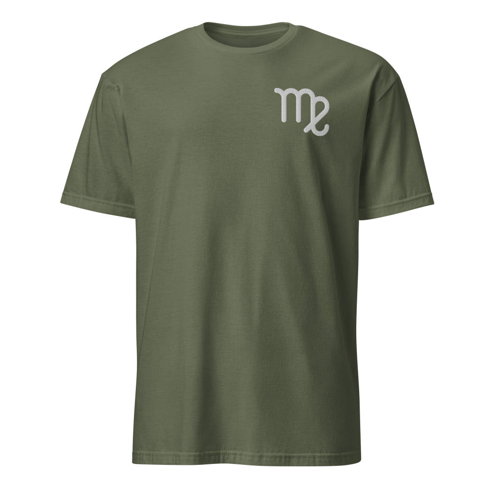 Virgo Zodiac Embroidered TShirt - Military Green Color - https://ascensionemporium.net